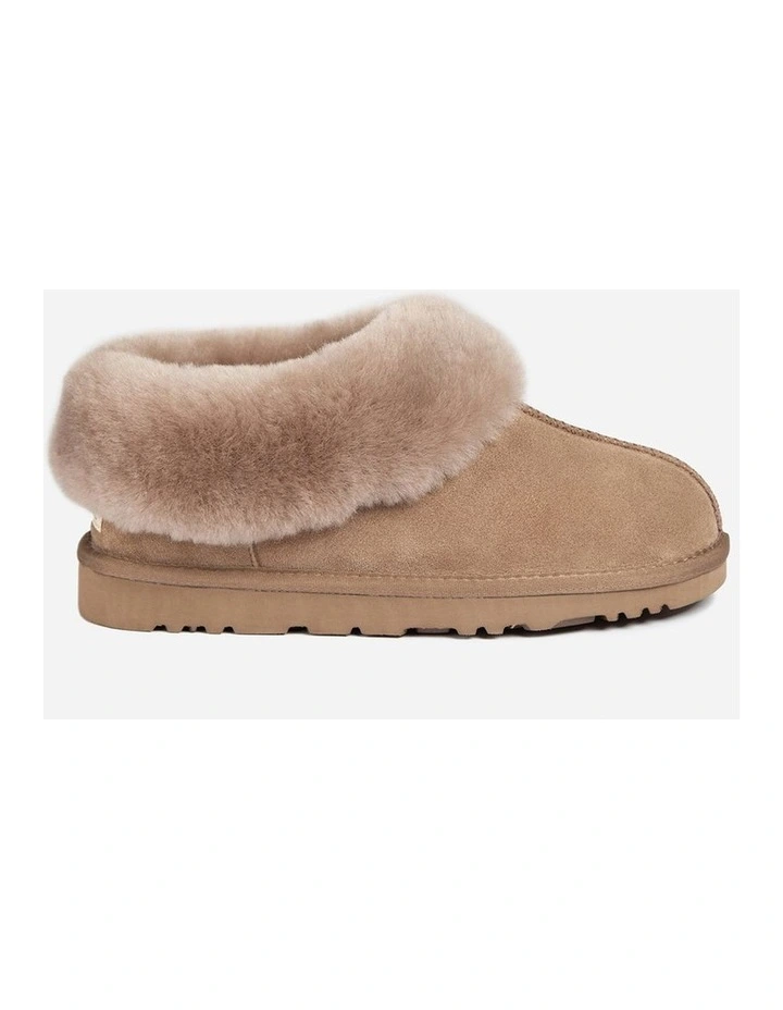 Slippers Collar Unisex Premium Sheepskin Slippers Suede in Brown