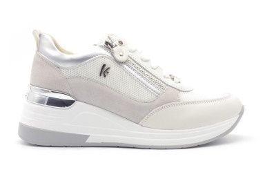 SNEAKERS KEYS DONNA WHITE CON INSERTI LAMINATI K-9021 K8323