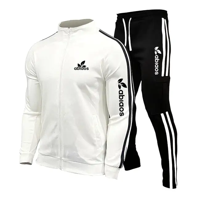 Sports Pants Suit Striped Running Gym Basketball Jogging 2-Piece Set