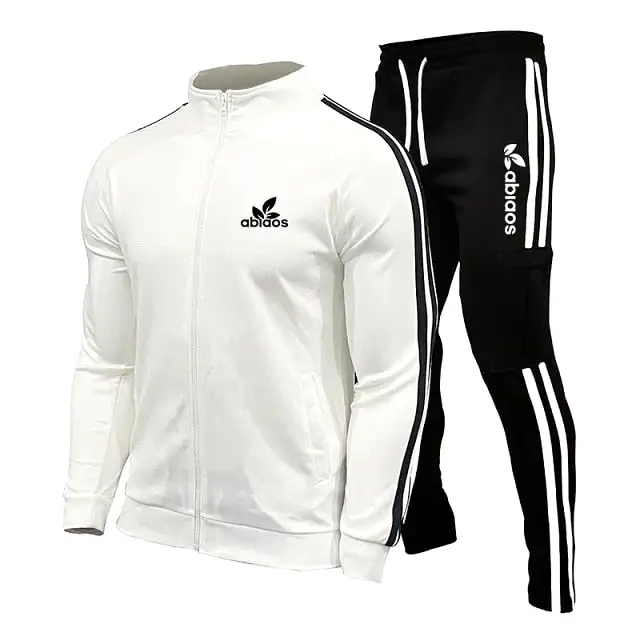 Sports Pants Suit Striped Running Gym Basketball Jogging 2-Piece Set