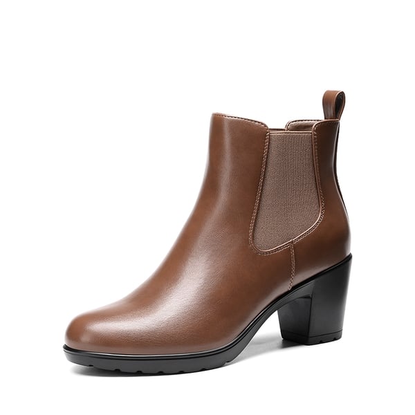 [Stand All Day Boots] Almond Toe Chunky Chelsea Boots