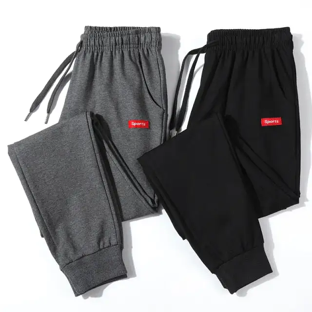 streetwear Pants Fashion Pencil linen Pants Men Full Length Drawstring Trousers For Men Casual Pants