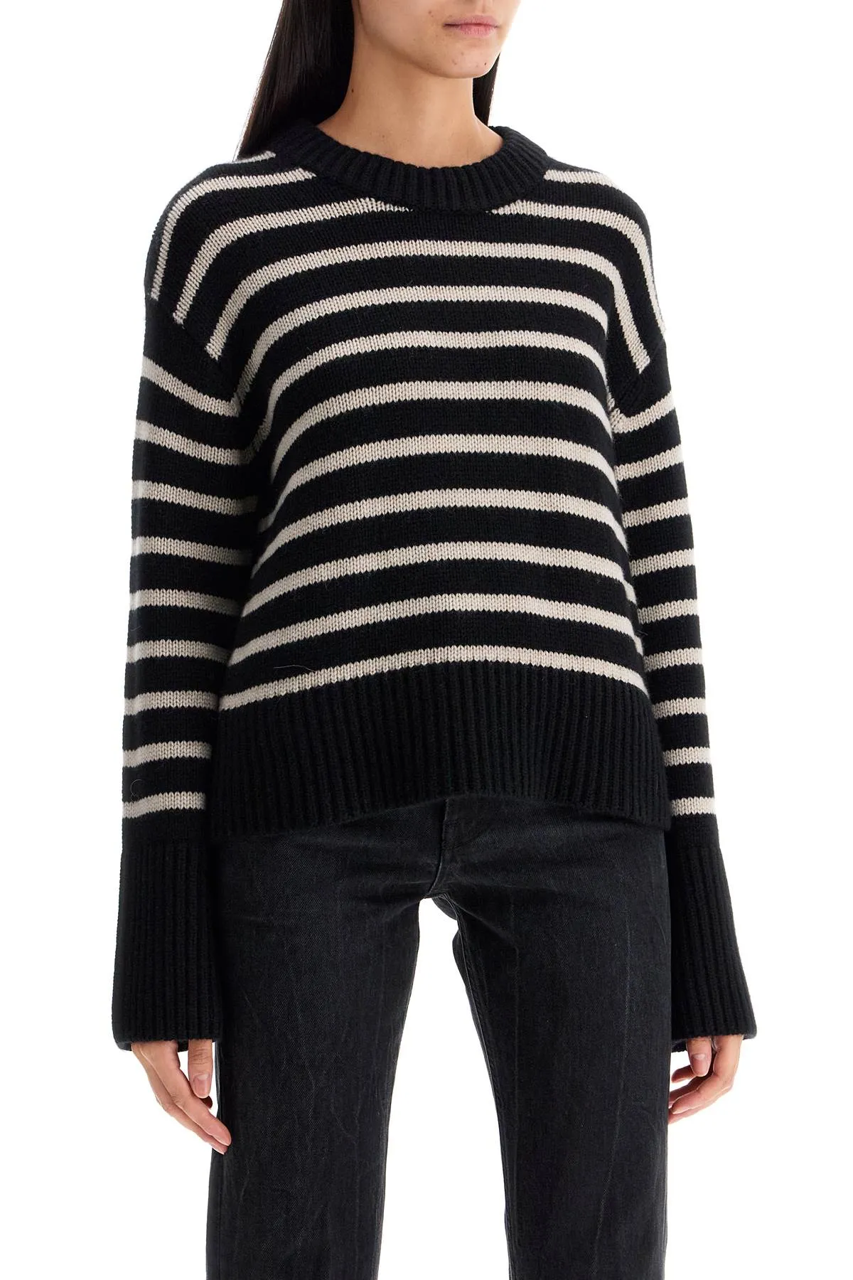 striped cashmere sony pullover sweater