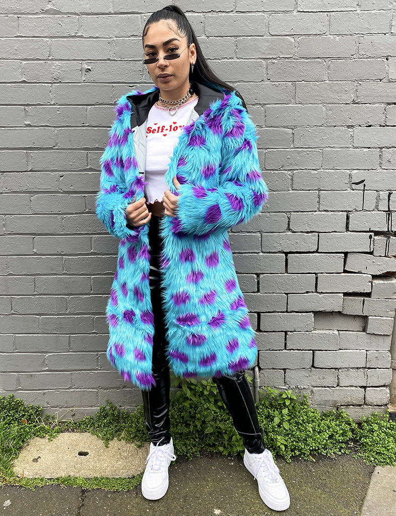 SULLY HOODED FAUX FUR JACKET  READY TO SHIP 