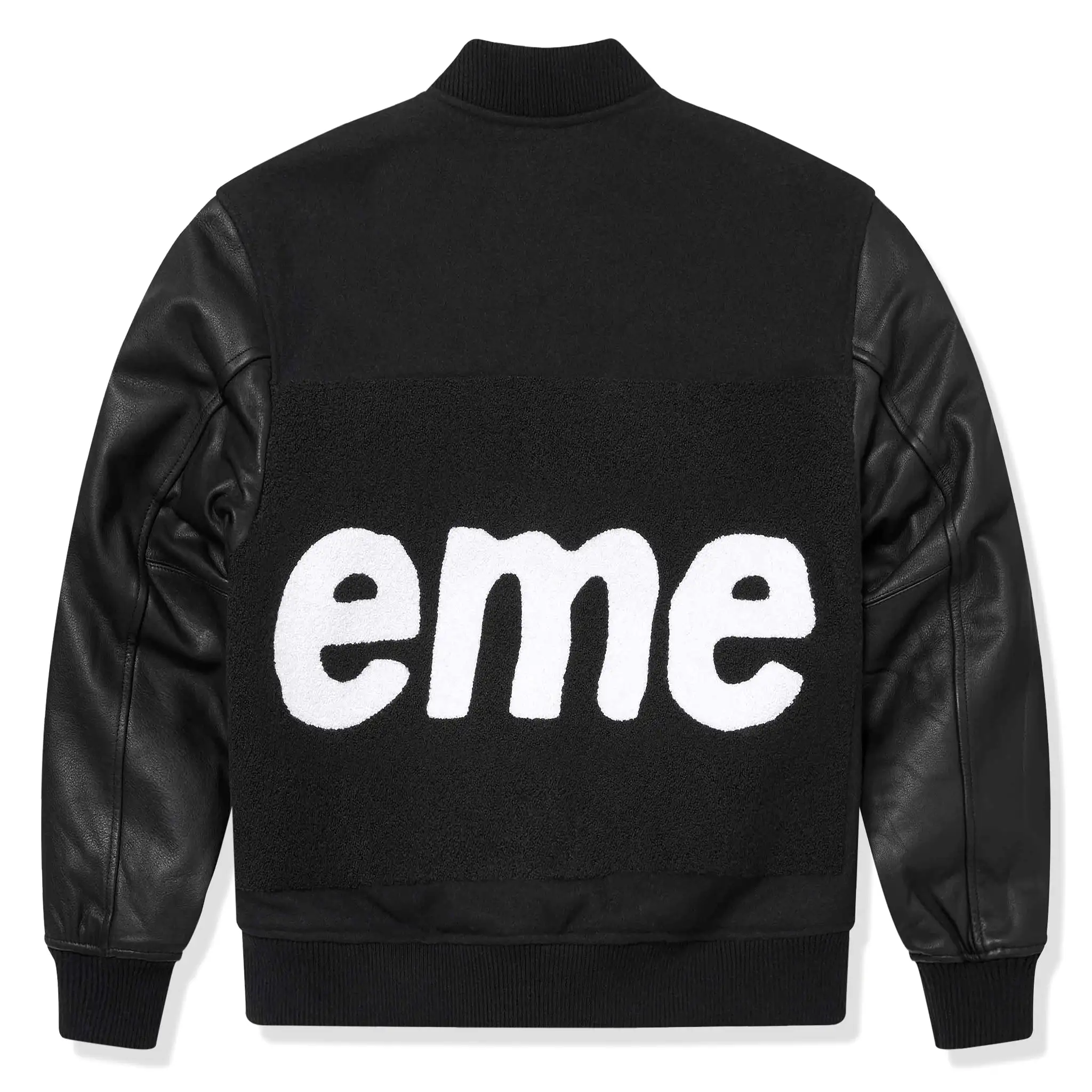 Supreme Big Logo Chenile Black Varsity Jacket