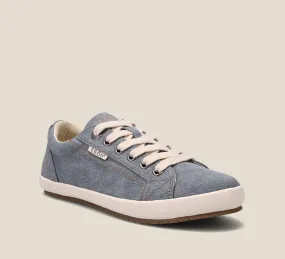 Taos Womens Star Canvas Support Sneaker- Blue Lake Wash Canvas