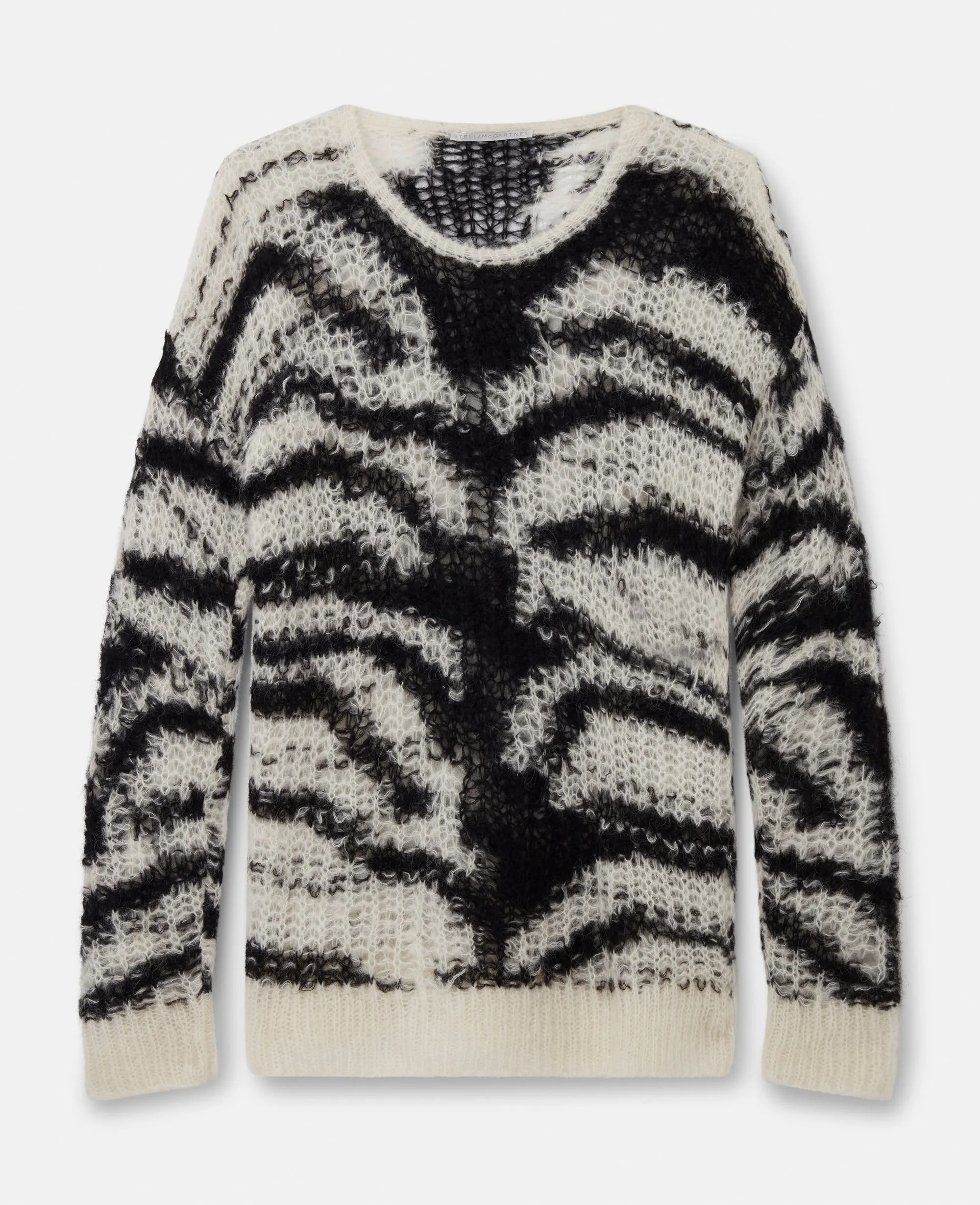 Tiger Pattern Open-Knit Sweater