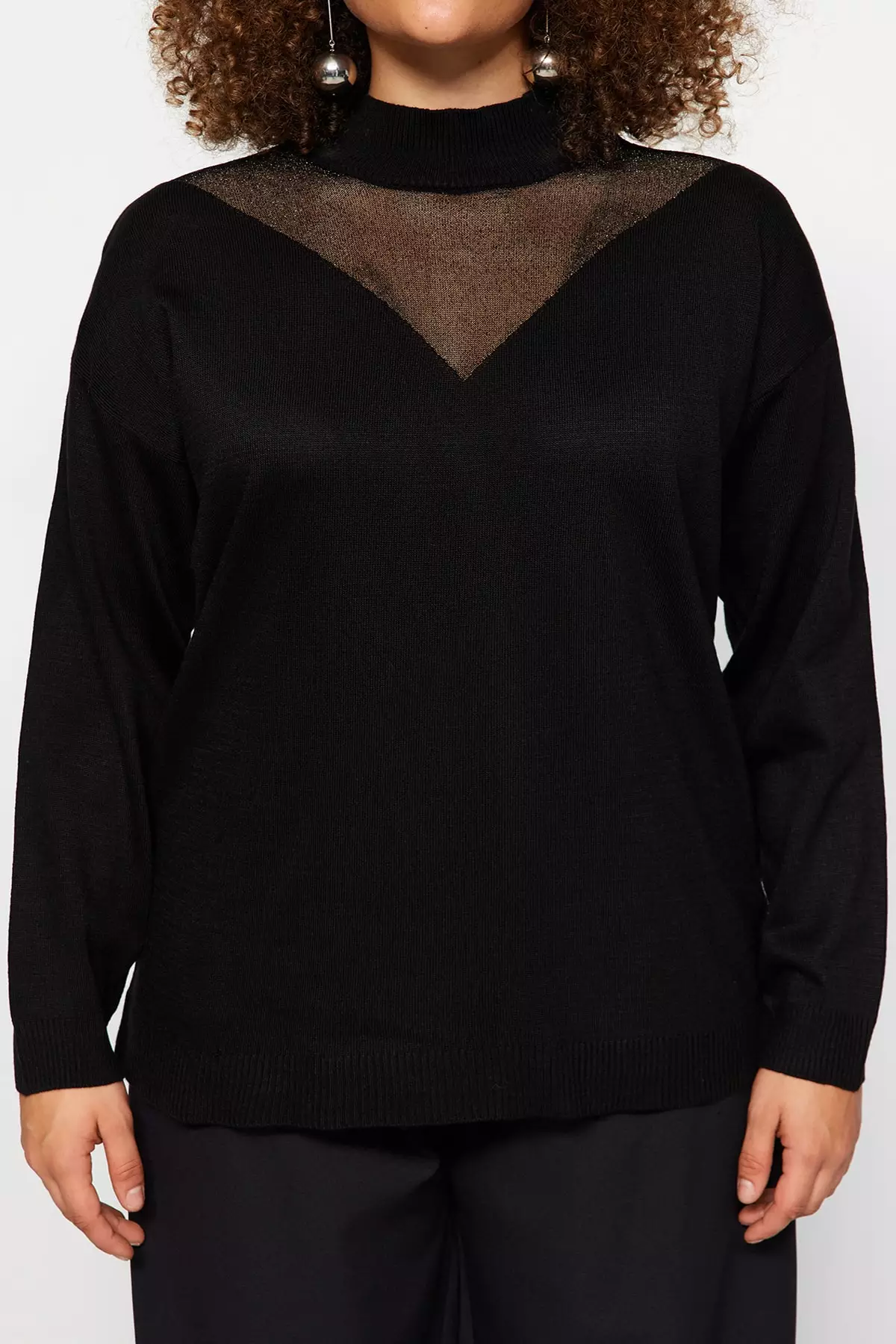 Trendyol Tulle Detailed Knitwear Sweater