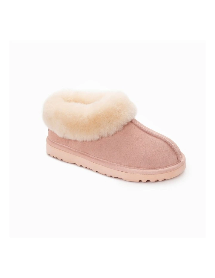 Ugg Slippers Collar Unisex Premium Sheepskin Slippers in Pink