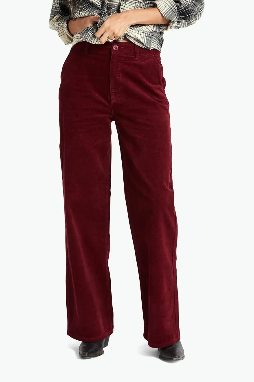 Victory Full Length Wide Leg Pant - Dark Burgundy