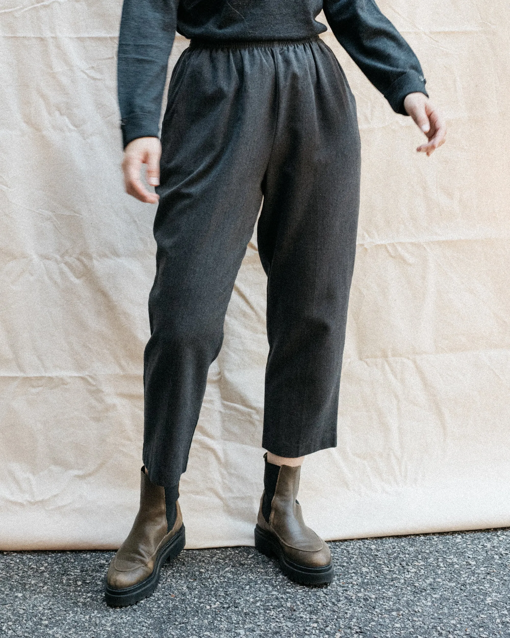 Vintage Grey Herringbone Pants (S/M)