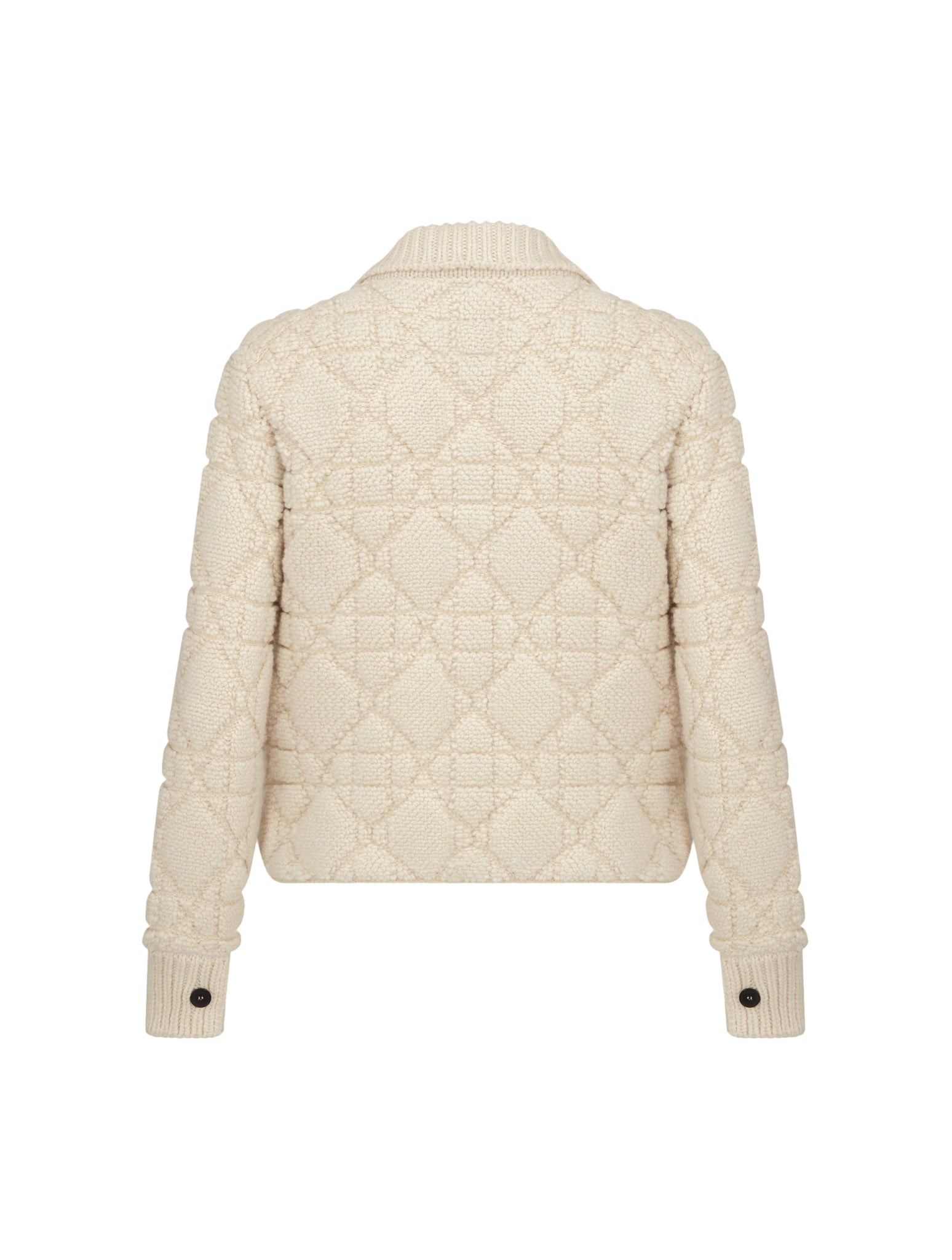 White technical cashmere and wool sweater