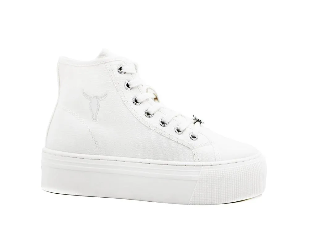 WINDSOR SMITH Sneaker Hi Platform Canvas White RUNAWAY