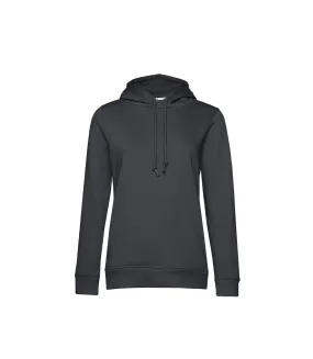 Womens/ladies organic hoodie black B&C