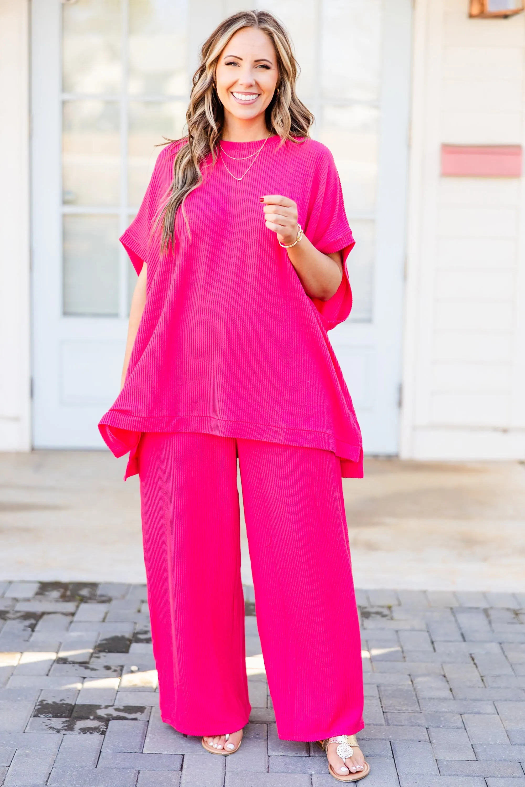 You Know Knit Pants, Hot Pink