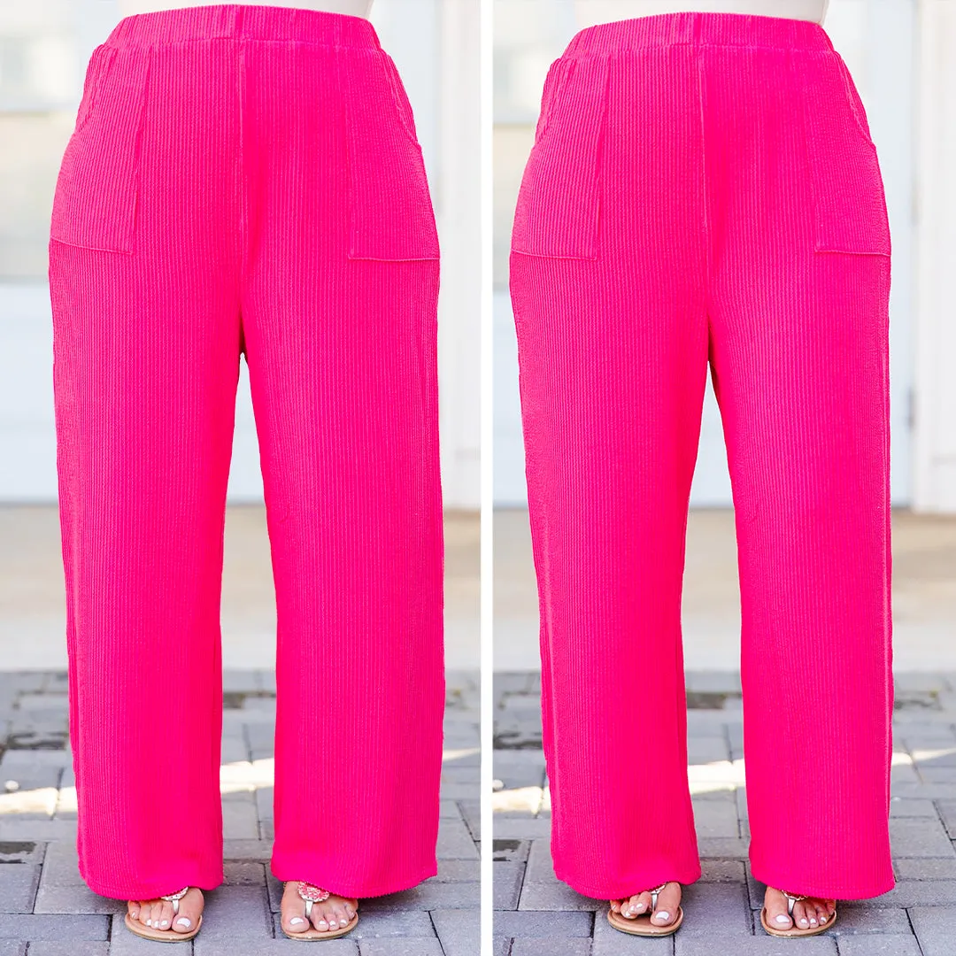 You Know Knit Pants, Hot Pink