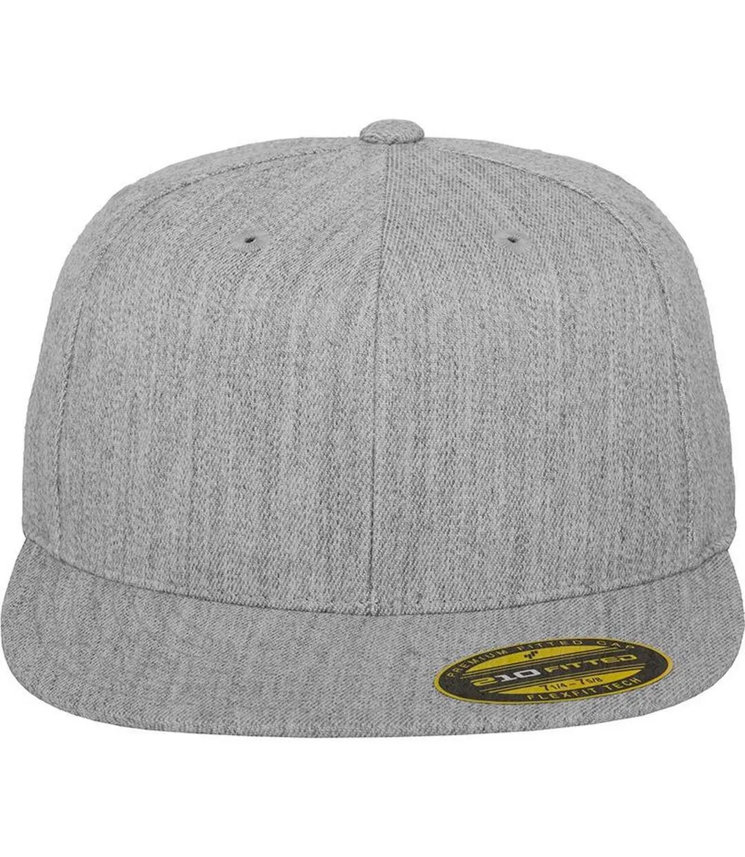 Yupoong Flexfit Unisex Premium 210 Fitted Flat Peak Cap (Heather Grey) - UTRW4163