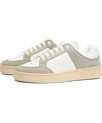 Yves Saint Laurent Men's SL-61 Sneaker Optic White & Grey Sneakers